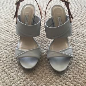 Diane Von Furstenberg gray leather sandals